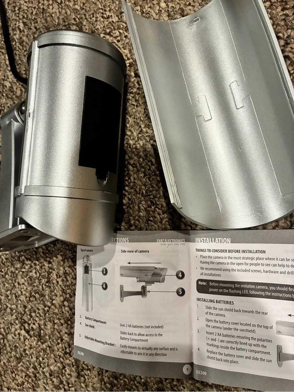 NWT Imitation Security Cameras with Flashing Red LED, (3)